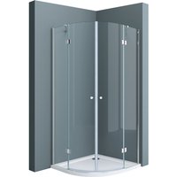 Viertelkreisdusche Duschkabine Ravenna02K 100x100x190cm Duschabtrennung inkl. flache-Duschwanne ESG-Sicherheitsglas Klarglas Easy-Clean-Beschichtung von DOPORRO
