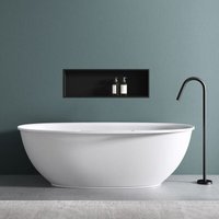 Doporro - Wandnische Dusche Schwarz 30 x 90cm Duschablage Bad befliesbar aus Edelstahl Duschregal Unterputz-Montage - schwarz von DOPORRO