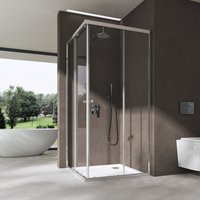 Duschkabine Eckdusche Eckeinstieg Schiebetür Duschabtrennung 100x140x190 cm Klarglas esg Glas Ravenna16K plus - Klarglas,chrom - Doporro Duschkabine Eckdusche Eckeinstieg Schiebetür Duschabtrennung 100x140x190 cm Klarglas esg Glas Ravenna16K plus - Klarglas,chrom - Doporro von DOPORRO