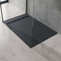Duschtasse Duschwanne 80x120x4 flach Mineralguss in Anthrazit inkl. Ablaufgarnitur AL02 DIN-Anschlüsse für bodenebene Montage geeignet Geoma04 Duschtasse Duschwanne 80x120x4 flach Mineralguss in Anthrazit inkl. Ablaufgarnitur AL02 DIN-Anschlüsse für bodenebene Montage geeignet Geoma04 von DOPORRO