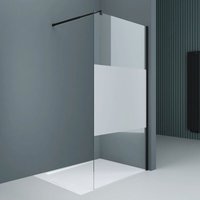 Duschwand Duschtrennwand 110x200 Walk-In Dusche mit Stabilisator aus Echtglas 10mm ESG-Sicherheitsglas Teilsatiniert inkl. Nanobeschichtung - Doporro Duschwand Duschtrennwand 110x200 Walk-In Dusche mit Stabilisator aus Echtglas 10mm ESG-Sicherheitsglas Teilsatiniert inkl. Nanobeschichtung - Doporro von DOPORRO