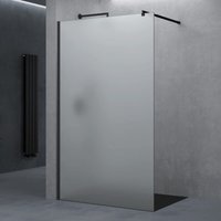 Duschwand Duschtrennwand 120x200 Walk-In Dusche mit Stabilisator aus Echtglas 10mm ESG-Sicherheitsglas satiniert inkl. Nanobeschichtung - Doporro von DOPORRO