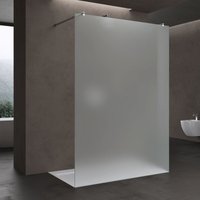 Duschwand Duschtrennwand 140x200 (138x200) Walk-In Dusche mit Doppel-Stabilisator aus Echtglas 10mm ESG-Sicherheitsglas Vollsatiniert inkl. von DOPORRO