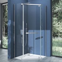 Fünfeckdusche Duschkabine Rav08K 80x80x195cm Duschabtrennung ESG-Sicherheitsglas Klarglas inkl. Easy-Clean-Beschichtung - Klarglas, Chrom - Doporro von DOPORRO