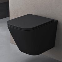 Doporro - Hänge-WC Spülrandlos Hänge-Toilette mit Tiefspüler inkl. Soft-Close Absenkautomatik matt schwarz Wand wc aus Keramik Wandmontage Aachen112 Doporro - Hänge-WC Spülrandlos Hänge-Toilette mit Tiefspüler inkl. Soft-Close Absenkautomatik matt schwarz Wand wc aus Keramik Wandmontage Aachen112 von DOPORRO