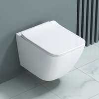 Doporro - Hänge-WC Weiß Wand-WC Toilette mit Soft-Close Spülrandloses aus Keramik Hänge-Toilette Aachen308 Doporro - Hänge-WC Weiß Wand-WC Toilette mit Soft-Close Spülrandloses aus Keramik Hänge-Toilette Aachen308 von DOPORRO