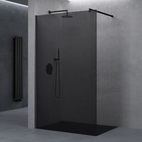 Luxus Duschwand Duschabtrennung 110x200 Schwarz Walk-In Dusche mit rundem Stabilisator aus Echtglas 10mm ESG-Sicherheitsglas Klarglas vollgrau inkl. Luxus Duschwand Duschabtrennung 110x200 Schwarz Walk-In Dusche mit rundem Stabilisator aus Echtglas 10mm ESG-Sicherheitsglas Klarglas vollgrau inkl. von DOPORRO
