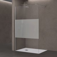 Luxus Duschwand Duschabtrennung Bremen2MS 110x200 Walk-In Dusche mit Stabilisator aus Echtglas 10mm ESG-Sicherheitsglas Klarglas inkl. von DOPORRO
