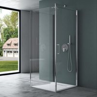 Mai & Mai Duschkabine U-Form Dusche Duschabtrennung bth: 100x80x195cm ESG-Sicherheitsglas Klarglas mit Nano-Beschichtung Ravenna36UK von DOPORRO