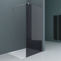 Sogood Luxus Duschwand Duschabtrennung dunkelgraues Glas Bremen1VG 140x200 Walk-In Dusche mit Stabilisator aus Echtglas 8mm ESG-Sicherheitsglas inkl. von DOPORRO