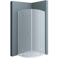 Viertelkreisdusche Duschkabine Ravenna02VS 80x80x190cm Duschabtrennung ESG-Sicherheitsglas Satiniert inkl. Easy-Clean-Beschichtung - Satiniert von DOPORRO