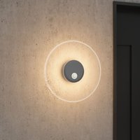 Wandlampe Wandleuchte aussen led 3000K rund Außenwandleuchte Bewegungsmelder für den Außenbereich ⌀30cm Sandgrau dunkel LunaLights - Doporro Wandlampe Wandleuchte aussen led 3000K rund Außenwandleuchte Bewegungsmelder für den Außenbereich ⌀30cm Sandgrau dunkel LunaLights - Doporro von DOPORRO