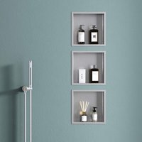 Wandnische Bad Silber 30 x 30 cm Duschablage befliesbar aus Edelstahl Duschregal Unterputz-Montage 1 Stück - Silber - Doporro Wandnische Bad Silber 30 x 30 cm Duschablage befliesbar aus Edelstahl Duschregal Unterputz-Montage 1 Stück - Silber - Doporro von DOPORRO