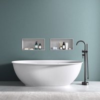 Doporro Wandnische Bad Silber 30 x 60cm Duschablage befliesbar aus Edelstahl Duschregal Unterputz-Montage 1 Stück - Silber von DOPORRO