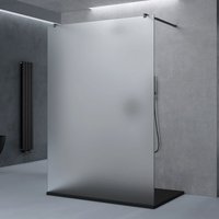doporro® Duschwand Duschtrennwand 120x200 Walk-In Dusche schwarz mit Doppel-Stabilisator aus Echtglas 8mm ESG-Sicherheitsglas Vollsatiniert inkl. von DOPORRO