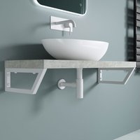 38x2.5x15 cm rostfreie Edelstahl Wandkonsole weiß Wandhalter WH04 Träger Regalträger Regalhalter (2 Stück) - Weiß | Viereckig - Doporro von DOPORRO