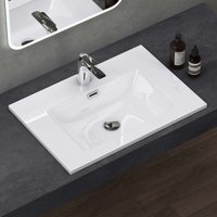 Sogood - doporro Waschbecken Einbauwaschbecken mineralguss 70x48x14 cm weiß Einbauwaschtisch mit Überlauf Waschtisch Handwaschbecken Col02 Sogood - doporro Waschbecken Einbauwaschbecken mineralguss 70x48x14 cm weiß Einbauwaschtisch mit Überlauf Waschtisch Handwaschbecken Col02 von SOGOOD