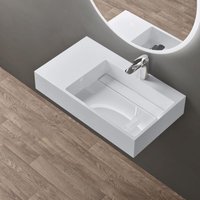 Waschbecken Waschtisch 75x43x14 cm mit verstecktem Ablauf in weiß aus Mineralguss als Aufsatzwaschbecken und Hängewaschbecken geeignet Colossum12-R Waschbecken Waschtisch 75x43x14 cm mit verstecktem Ablauf in weiß aus Mineralguss als Aufsatzwaschbecken und Hängewaschbecken geeignet Colossum12-R von DOPORRO