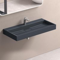 doporro Waschbecken Aufsatzwaschbecken Mineralguss Hängewaschbecken 100cm mit Nano-Beschichtung inkl. Ablaufgarnitur Col19 doporro Waschbecken Aufsatzwaschbecken Mineralguss Hängewaschbecken 100cm mit Nano-Beschichtung inkl. Ablaufgarnitur Col19 von DOPORRO