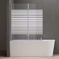 120x140 cm Design-Duschwand für Badewanne Badewannenaufsatz Duschabtrennung 6mm ESG-Sicherheitsglas inkl. NANO-Beschichtung Badewannenfaltwand von DOPORRO