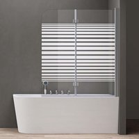 120x140cm Design-Duschwand für Badewanne Badewannenaufsatz Duschabtrennung 6mm ESG-Sicherheitsglas inkl. NANO-Beschichtung Badewannenfaltwand von DOPORRO