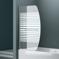 90x140 cm Design-Duschwand für Badewanne Badewannenaufsatz Duschabtrennung 6mm ESG-Sicherheitsglas teilsatiniert inkl. NANO-Beschichtung von DOPORRO