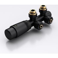 doporro Design Anschlussventil für Heizkörper mit Thermostat Schwarz Mittelanschluss 187 mm von SOGOOD