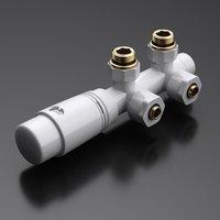 Sogood - doporro Design Anschlussventil für Heizkörper mit Thermostat Weiß Mittelanschluss 187 mm von SOGOOD