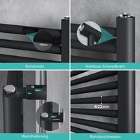 doporro Design Badheizung gerade 160x60cm Anthrazit Röhrenheizkörper Horizontal 2in1 Mittelanschluss oder Seitenanschluss Badheizkörper mit Heizstab doporro Design Badheizung gerade 160x60cm Anthrazit Röhrenheizkörper Horizontal 2in1 Mittelanschluss oder Seitenanschluss Badheizkörper mit Heizstab von DOPORRO