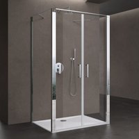doporro Duschkabine U-Form 80x100x80cm Duschabtrennung in chrom zwei Drehtüren inkl. Duschtasse ESG-Sicherheitsglas Klarglas mit Nano-Beschichtung doporro Duschkabine U-Form 80x100x80cm Duschabtrennung in chrom zwei Drehtüren inkl. Duschtasse ESG-Sicherheitsglas Klarglas mit Nano-Beschichtung von DOPORRO