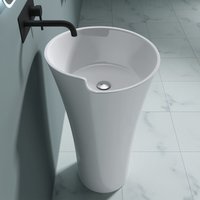 DxH 52,3x90cm Design Standwaschbecken Colossum30 aus Gussmarmor Waschtisch Waschplatz Standsäule - weiß - Doporro von DOPORRO