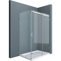 Sogood - doporro Eck-Duschkabine Eckdusche Ravenna17-2 75x100x195cm Duschabtrennung mit Schiebetür ESG-Sicherheitsglas Klarglas 4-Punktbefestigung von SOGOOD