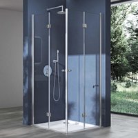 doporro Eck-Duschkabine Eckdusche Ravenna26 80x75x190cm Duschabtrennung ESG-Sicherheitsglas Klarglas inkl. beidseitiger Easy-Clean-Beschichtung von SOGOOD