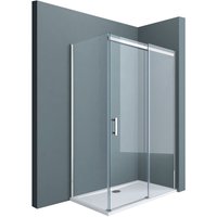 Eckdusche 70x140x195cm Eck-Duschkabine Duschabtrennung ESG-Sicherheitsglas Klarglas Schiebetür inkl. Easy-Clean-Beschichtung Einstieg Rechts von DOPORRO