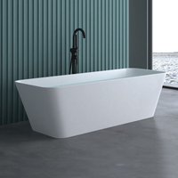 Freistehende Design-Badewanne Vicenza901 170x50x58cm mit Überlauf aus Gussmarmor in Weiß matt - Weiß matt - Doporro von DOPORRO