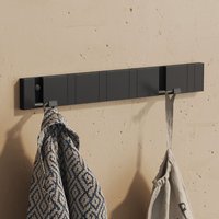 doporro Garderobenhaken Wand Moderne，Wandgarderoben aus Aluminium Garderobenleiste klappbar kleiderhaken mit 6 Beweglichen Haken，wandhaken Schwarz von DOPORRO