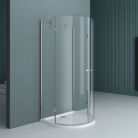 Halbkreisdusche Duschkabine Rav03K 90x90x190cm Glasdusche ESG-Sicherheitsglas Klarglas inkl. Easy-Clean-Beschichtung - Klarglas | ohne Duschwanne von DOPORRO