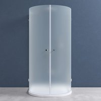 Halbkreisdusche Duschkabine Rav03S 100x100x190cm Glasdusche ESG-Sicherheitsglas satiniert inkl. Easy-Clean-Beschichtung - Doporro von DOPORRO