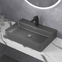 doporro Keramik Waschbecken 60x42x12cm Handwaschbecken Anthrazit matt Waschtisch Waschplatz mit Armaturenloch Mei201-600 doporro Keramik Waschbecken 60x42x12cm Handwaschbecken Anthrazit matt Waschtisch Waschplatz mit Armaturenloch Mei201-600 von DOPORRO