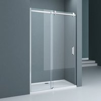 doporro Nischentür Nischenschiebetür Duschabtrennung Teramo4 105x195cm ESG-Sicherheitsglas Duschtür aus Klarglas teilgerahmt inkl. NANO-Beschichtung von DOPORRO