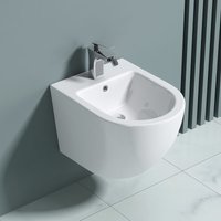 WC-Bidet Düren179 Weiß 48,5x36x33 cm aus Keramik Wand-Bidet mit Überlauf - Weiß - Doporro von DOPORRO