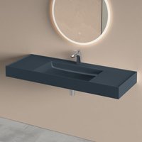doporro Waschbecken Aufsatzwaschbecken Hängewaschbecken aus Mineralguss BTH: 120×46×12cm Waschplätze Waschtisch in matt Anthrazit inkl. doporro Waschbecken Aufsatzwaschbecken Hängewaschbecken aus Mineralguss BTH: 120×46×12cm Waschplätze Waschtisch in matt Anthrazit inkl. von DOPORRO