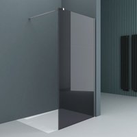 sogood Luxus Duschwand Duschabtrennung dunkelgraues Glas Bremen1VG 120x200 Walk-In Dusche mit Stabilisator aus Echtglas 8mm ESG-Sicherheitsglas inkl. von DOPORRO