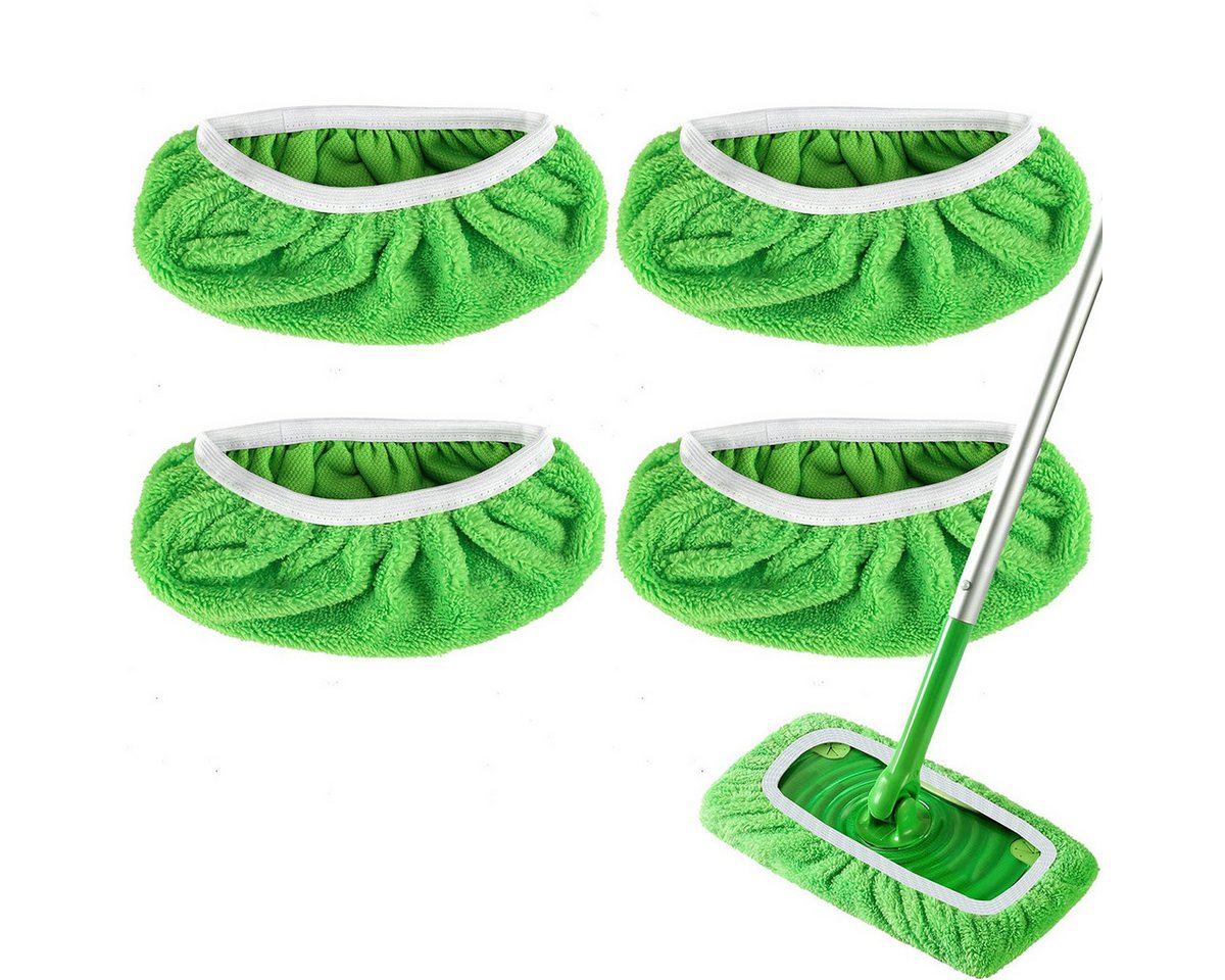DOPWii 4er Set Wiederverwendbare Tücher für Swiffer Bodenwischer Mikrofasertuch (4-tlg., Trocken- und Nassbodentücher, Universell für Reinigung) von DOPWii