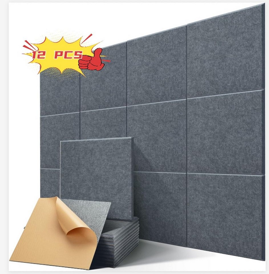 DOPWii Akustikplatte 12 Stück Akustikplatten Selbstklebend, Hohe Dichte Wandpaneel, 30*30cm, Akustikplatte 12 Stück Akustikplatten Selbstklebend, 30*30cm DOPWii Akustikplatte 12 Stück Akustikplatten Selbstklebend, Hohe Dichte Wandpaneel, 30*30cm, Akustikplatte 12 Stück Akustikplatten Selbstklebend, 30*30cm von DOPWii