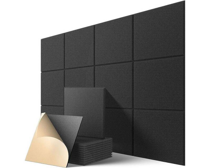 DOPWii Akustikplatte 12 Stück Akustikplatten Selbstklebend,Schalldichte Wandpaneel, 30*30cm, Akustikschaumstoff,Akustik Absorber Akustikpanel Schallschutzplatten von DOPWii