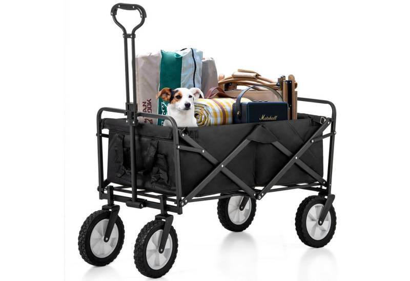 DOPWii Bollerwagen Station Wagon Outdoor All Terrain Trolley, Faltbarer Bollerwagen (Handwagen Gartenwagen *1), Getränkehalter aus Mesh,Stofftasche, 360°-Rotation des Vorderrads von DOPWii