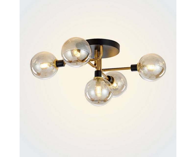 DOPWii Deckenleuchte Deckenlampe Glas 5-flammig, 7–15 m² großen Räumen, G9 Lampenfassung, für Wohnzimmer, Schlafzimmer, Esszimmer, Küche oder Büro von DOPWii