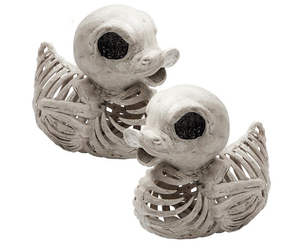 DOPWii Dekoobjekt 2er Set Halloween Enten-Skelett 12 cm,Gruselige Dekofigur, Wetterfest (2 St), langlebig – Ideal für Spukhaus, Trick-or-Treat & Halloween-Partys von DOPWii