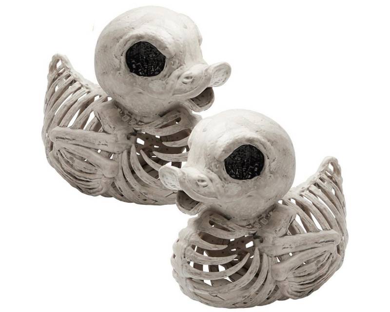 DOPWii Dekoobjekt 2er Set Halloween Enten-Skelett 12 cm,Gruselige Dekofigur, Wetterfest (2 St), langlebig – Ideal für Spukhaus, Trick-or-Treat & Halloween-Partys von DOPWii